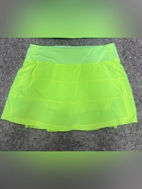 Lululemon highlighter Pace Rival Tennis Skirt sz 4